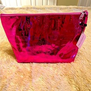NWT Juicy Couture Metallic Pink Travel Cosmetic Bag